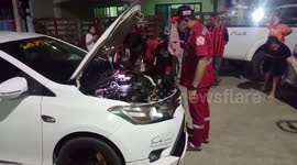 Large 5ft long lizard found hiding in car engine