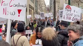 Chants at journalists rally in New York, USA