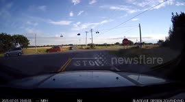 Reckless Driving: Red SUV Running a Stop Sign Sideswiped by Silver Van