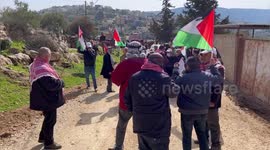Clashes between Palestinian protesters and Israeli soldiers following a protest against the establishment of Israeli outposts