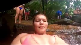 POV footage shows what it's like to get swallowed by a stone at unique Brazilian location