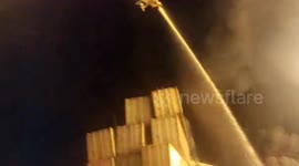 Ankara Fire Department Crews Help Extinguish Raging Blaze At Iskenderun Harbor, Turkey