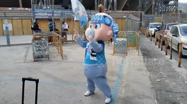 Boy dressed as a Napoli fan 