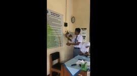 A student's DIY lamp explodes in an Indonesian classroom