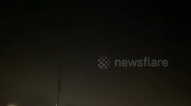 Asteroid Sar2667 explodes in the night sky over Rouen, France.