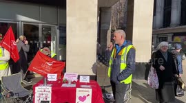 Valentine's Day protest outside Marks & Spencer over Arrow XL delivery company