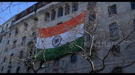 The Flag Flies Against India House within The Strand, London, United Kingdom