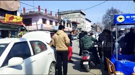 People collect humanitarian aid for Turkey in Srinagar, Kashmir