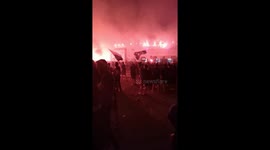 Cup final celebrations 2021 by anorthosis fans after the final against olympiakos