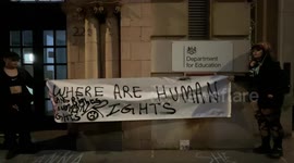 Hundreds of people turn up outside The Department of Education for Brianna Ghey Vigil