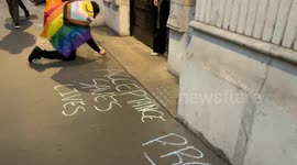 Hundreds of people turn up outside the Department of Education for Brianna Ghey vigil