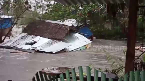 Dramatic Footage Shows Philippines House Collapsing During Flood As