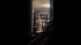 Hilarious interaction between parents and 'sleepwalking' child