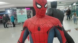 Superheroes are in the Eden centre in High Wycombe Buckinghamshire