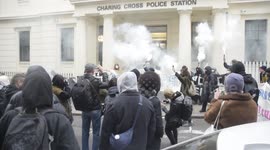 Cop-Watch give Metropolitan police an earful : rally held in central London uk