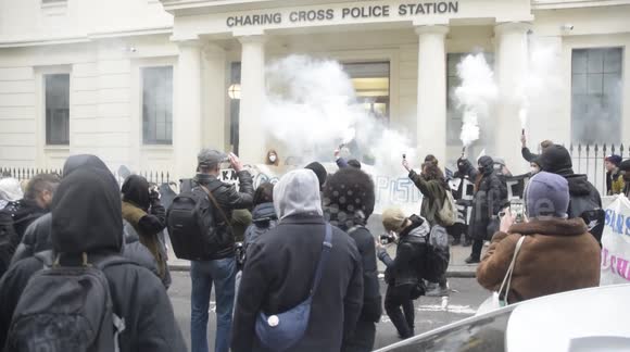 Cop-Watch give Metropolitan police an earful : rally held in central London uk