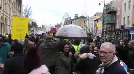 General footage of the rally against LTN 15-minute neighbourhoods hoods in Oxford