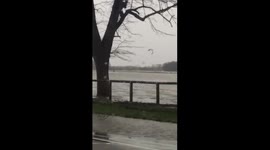 Kitesurfer takes advantage of York flooding