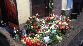 Tributes at apartment where David Bowie lived in Berlin in the 70s