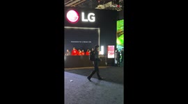 Man is wonderstruck by the ginormous, immersive LG Pavilion at CES 2023