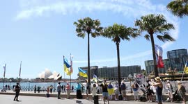 ‘Ban russian athletes from the Olympic games 2024’ protest, Sydney, Australia