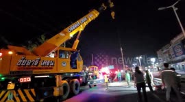 'Drunk' motorbike rider rescued after plunging into open sewer hole during road works