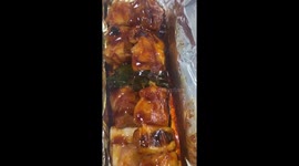 Chicken skewers that you order at home in Korea.