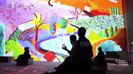 Public flock to view David Hockney's projection exhibition at London's Lightroom