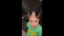 Toddler is confronted by mom after giving herself and her bro HIDEOUS haircuts