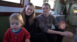 Couple ditch high-flying jobs to live on narrowboat with their one-year-old