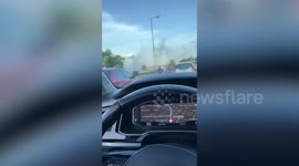 Toxic chemical cloud billows from Argentina highway