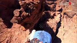 BASE Jumper forgets there's a fine line between 'touch & go' and 'touch & OH NO!'