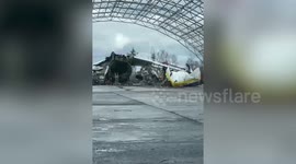 Locals explore wreckage of world's biggest airplane destroyed by Russians