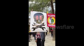 Protest against pension reform in Montpellier, France