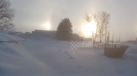 Huge snowdrifts in Howard, USA