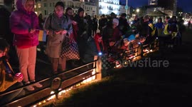 Vigil held in Brighton commemorating one year of Russia's war in Ukraine