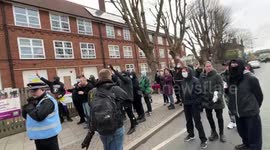 Handful of antifa & pro lgbt confront and stop fat right from approaching
