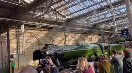 Flying Scotsman on its 100th Birthday in Edinburgh, Scotland