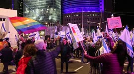 Protesters rally against government judicial reform bill in Tel Aviv, Israel