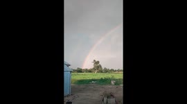 Double Rainbow shown while it's about to rain