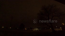 A severe thunderstorm accompanied with a tornado passes through Norman, Oklahoma, USA