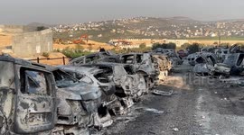 Torched houses and cars by Israeli settlers seen in West Bank