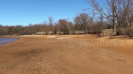 Extreme drought affecting area lakes in central Oklahoma USA.