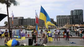 ‘Ban russian athletes from the Olympic games 2024’ protest, Sydney, Australia