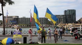 ‘Ban russian athletes from the Olympic games 2024’ protest, Sydney, Australia