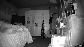 This is our bedroom. Pay close attention to the rug on the left at the foot of the bed.