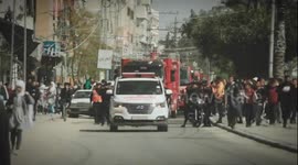 A walker on the occasion of the International Day of Civil Defense in the Gaza Strip