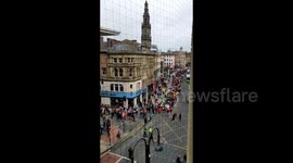 Teachers strike march in Leeds, UK