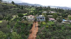 Southern California mudslides In La Canada, CA, USA