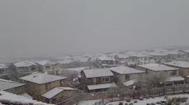 US: Cold System Brings Snow To Las Vegas Area 2